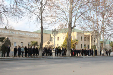 Goranboyda, Xocalı soyqırımı qurbanlarının əziz xatirəsi 1 dəqiqəlik sükutla yad edildi