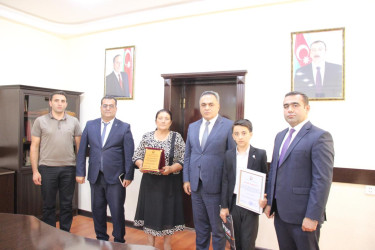 İcra başçısı goranboylu gənc xanəndə ilə görüşdü