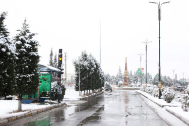 "Gənclər Paytaxtı" Goranboyun qarlı mənzərəsi