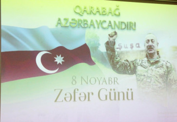 Goranboyda “08 noyabr-Zəfər Günü”nə həsr olunmuş, “Azərbaycan Respublikasının Prezidenti cənab İlham Əliyev-Qələbənin, Zəfərin memarı” adlı konfrans keçirildi
