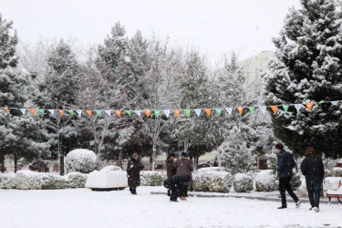 "Gənclər Paytaxtı" Goranboyun qarlı mənzərəsi