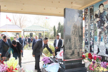 Veyisli kəndində şəhidlərimizin  məzarları ziyarət edildi   Goranboy rayon İcra Hakimiyyətinin başçısı Məhərrəm Quliyev rayonun digər rəhbər şəxsləri və bir qrup şəhid ailələri ilə birgə, Veyisli kənd  qəbirstanlığında şəhidlərimizin məzarlarını ziyarət etdi.