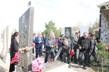 Veyisli kəndində şəhidlərimizin  məzarları ziyarət edildi   Goranboy rayon İcra Hakimiyyətinin başçısı Məhərrəm Quliyev rayonun digər rəhbər şəxsləri və bir qrup şəhid ailələri ilə birgə, Veyisli kənd  qəbirstanlığında şəhidlərimizin məzarlarını ziyarət etdi.